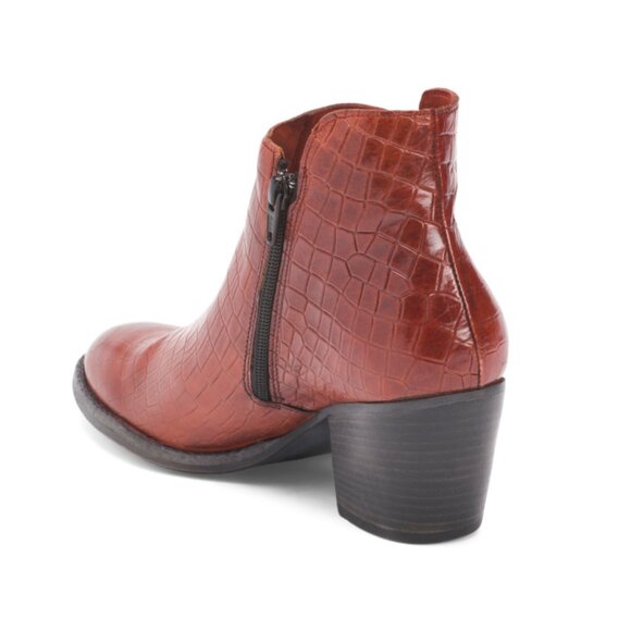 OROSCURO Nero Made In Italy Leather Heeled Booties - Picture 2 of 2